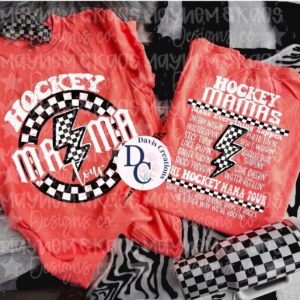 Hockey Mama Tour Checkered Lightning Bolt Apparel