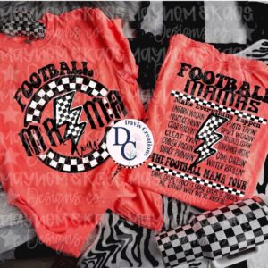 Football Mama Tour Black Checkered Lightning Bolt Apparel