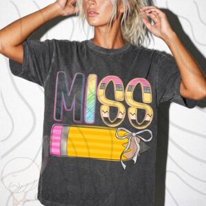 Custom Miss Teacher Pencil w/ Color Apparel
