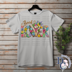 Faux Painted Book Lover Floral Print