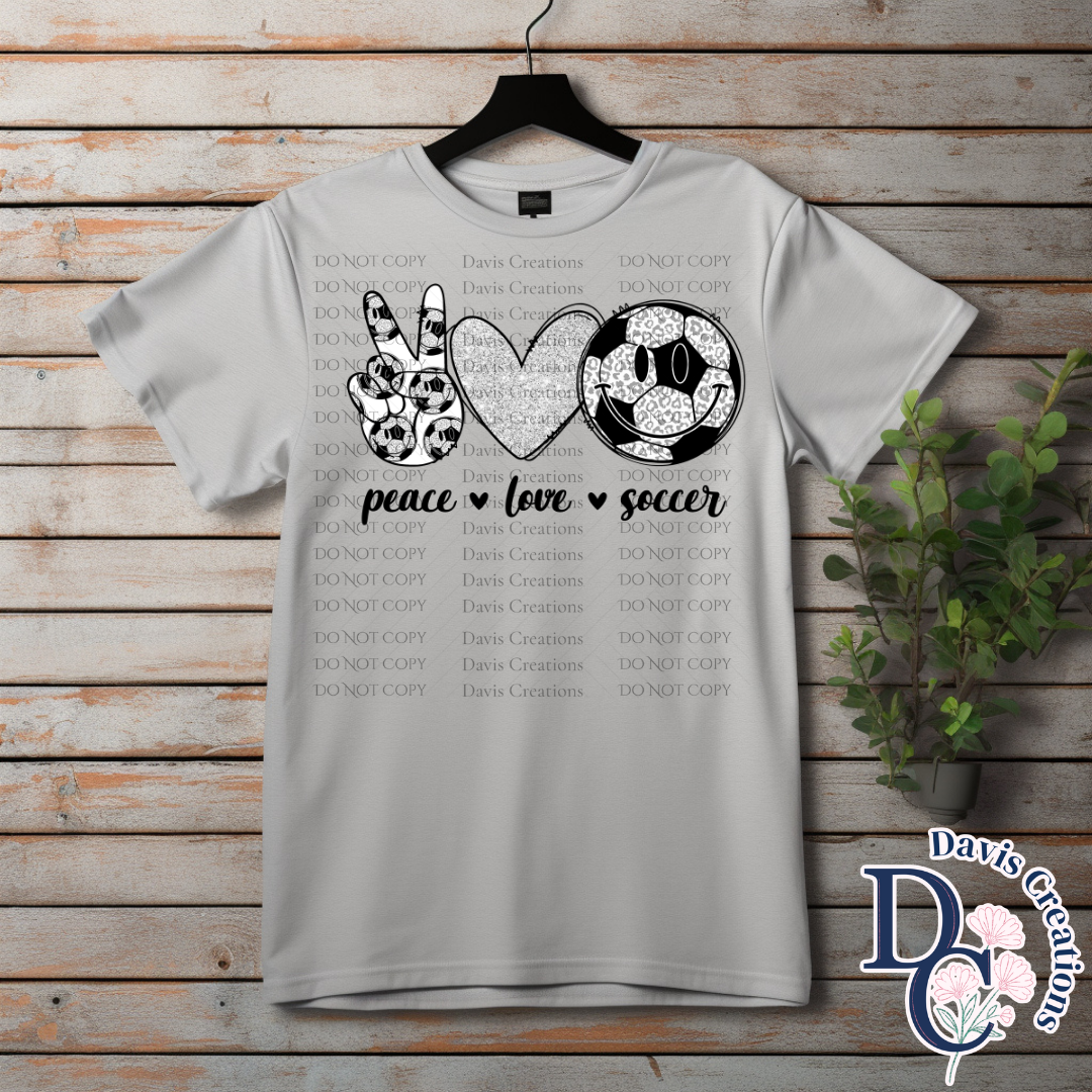Peace Love Soccer Print