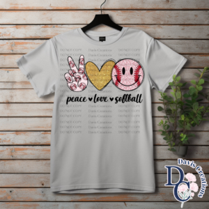 Peace Love Softball Print