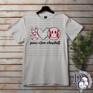 Peace Love Baseball Print