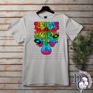 Peace Love Music Retro Print