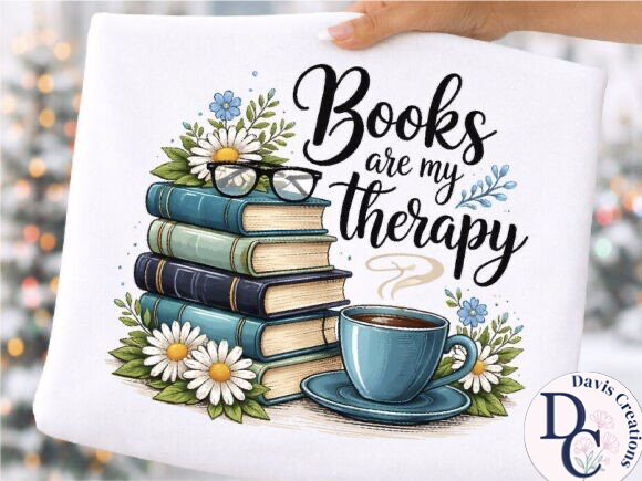 Books Are My Therapy Apparel